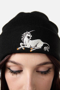 Dangerfield - Alicorn Embroidered Beanie - black