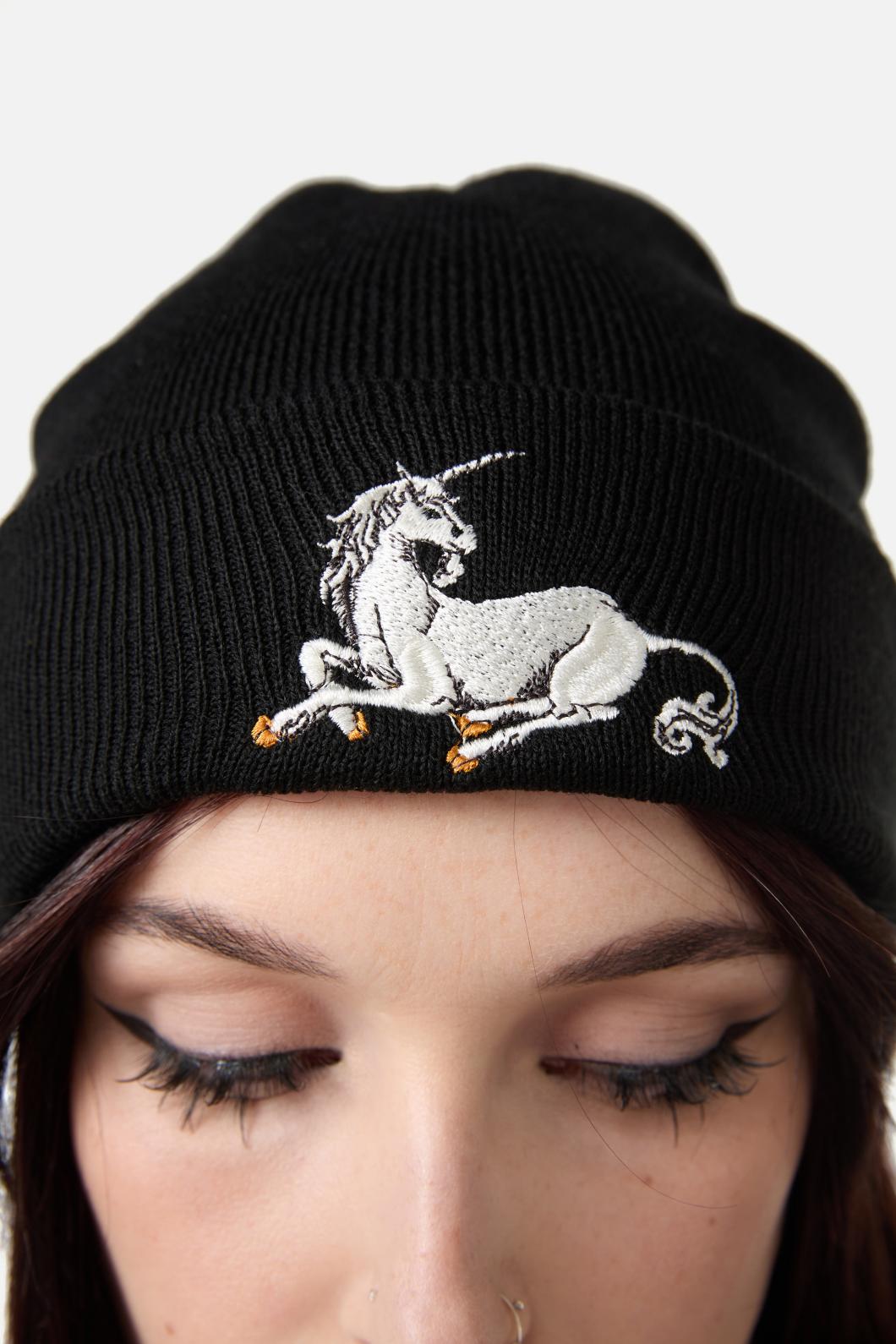 Dangerfield - Alicorn Embroidered Beanie - black
