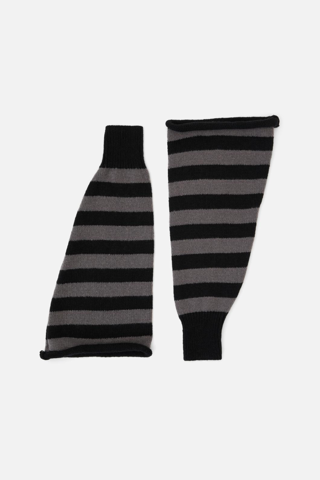 Dangerfield - Wide Striped Leg Warmers - black-grey