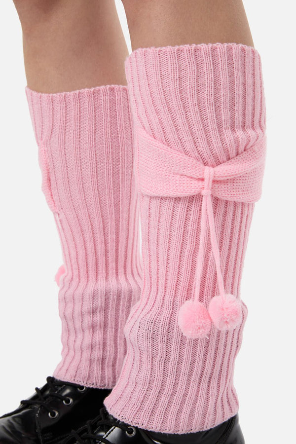 Dangerfield - Pink Bow Pom Legwarmers - pink