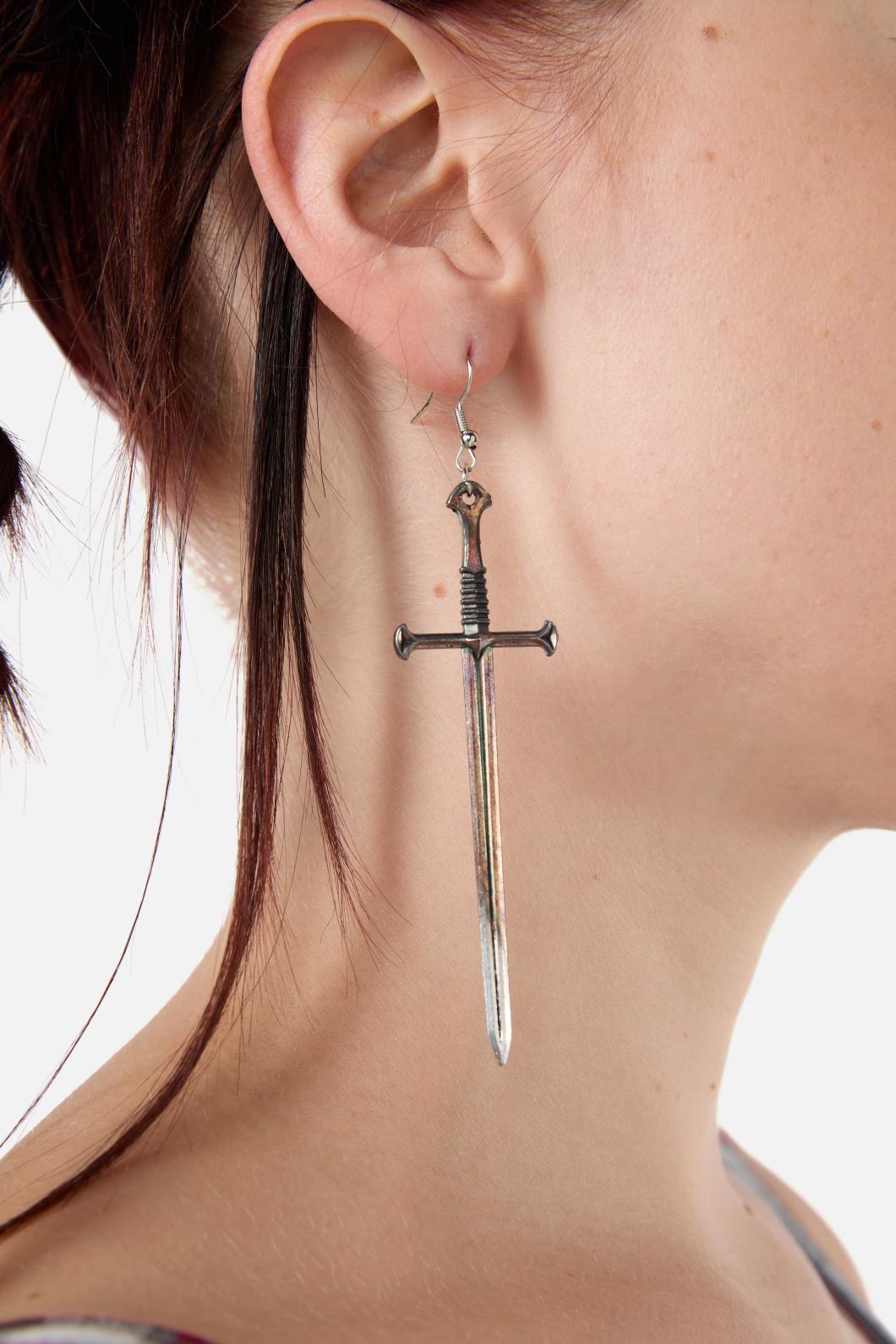 Dangerfield - Silver Sword Earrings - silver