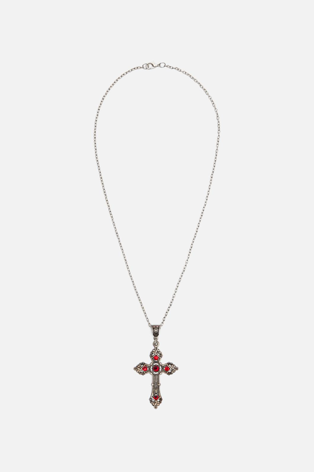 Dangerfield - Baroque Cross Necklace - silver
