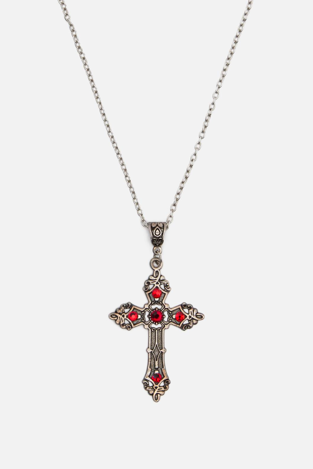 Dangerfield - Baroque Cross Necklace - silver