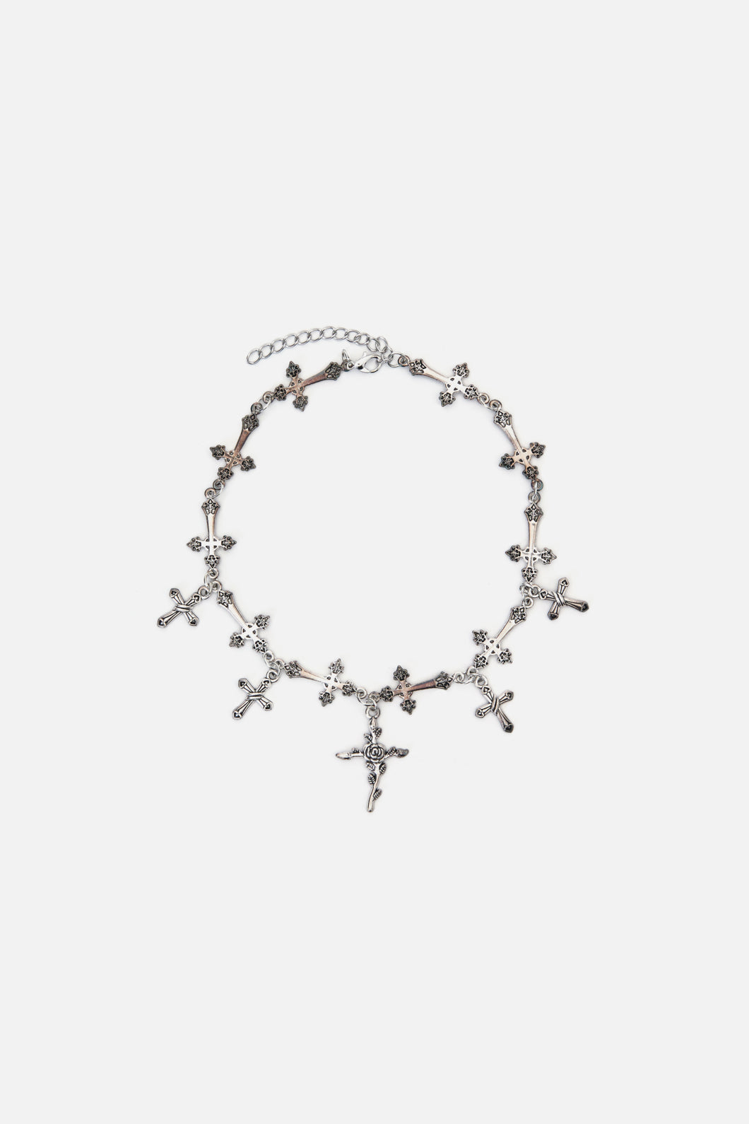 Dangerfield - Crosses Choker Necklace - silver