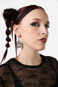 Dangerfield - Raven Skull Earrings - silver