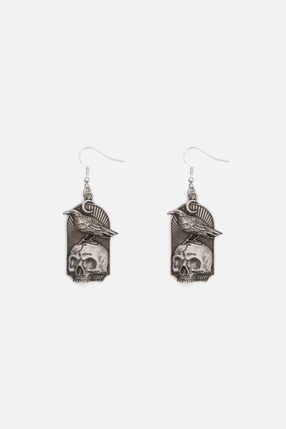 Dangerfield - Raven Skull Earrings - silver