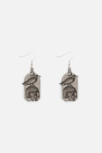 Dangerfield - Raven Skull Earrings - silver