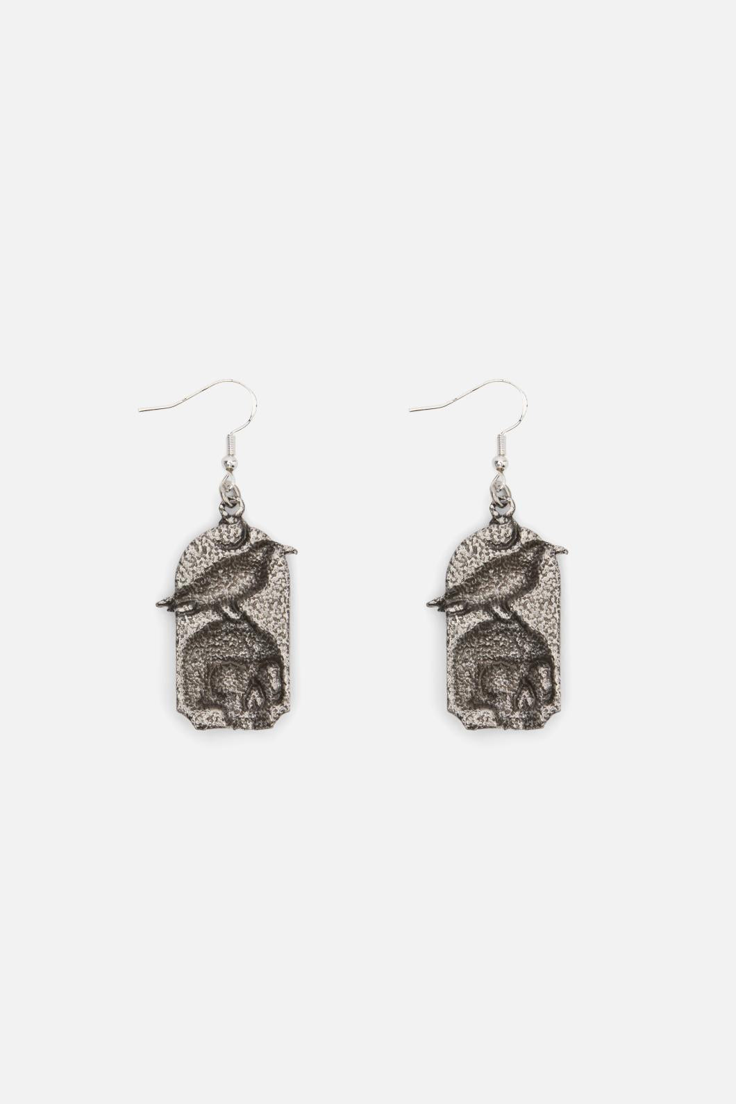 Dangerfield - Raven Skull Earrings - silver