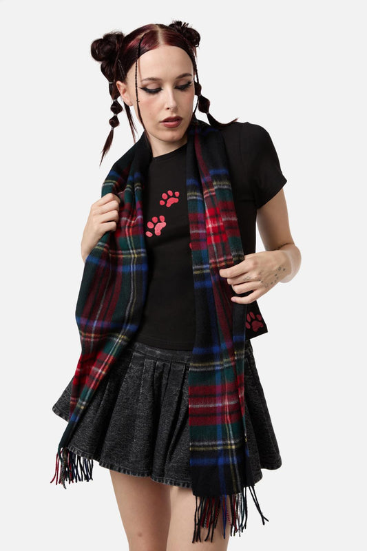 Dangerfield - Black Tartan Scarf - black
