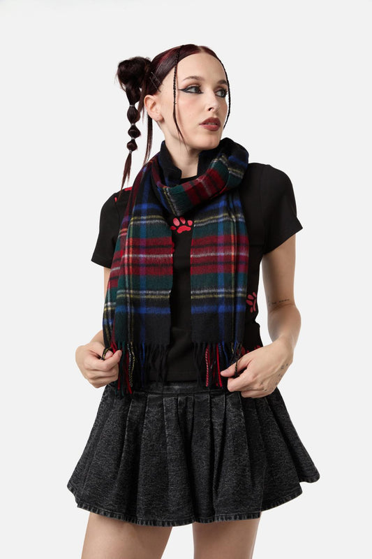 Dangerfield - Black Tartan Scarf - black