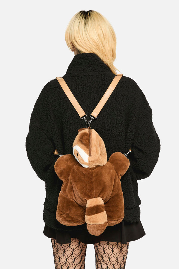 Dangerfield - Raccoon Plush Backpack - tan
