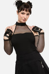 Dangerfield - Round Stud Faux Leather Gloves - black