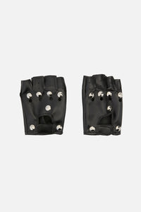 Dangerfield - Round Stud Faux Leather Gloves - black