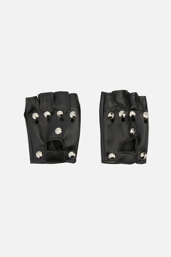 Dangerfield - Round Stud Faux Leather Gloves - black