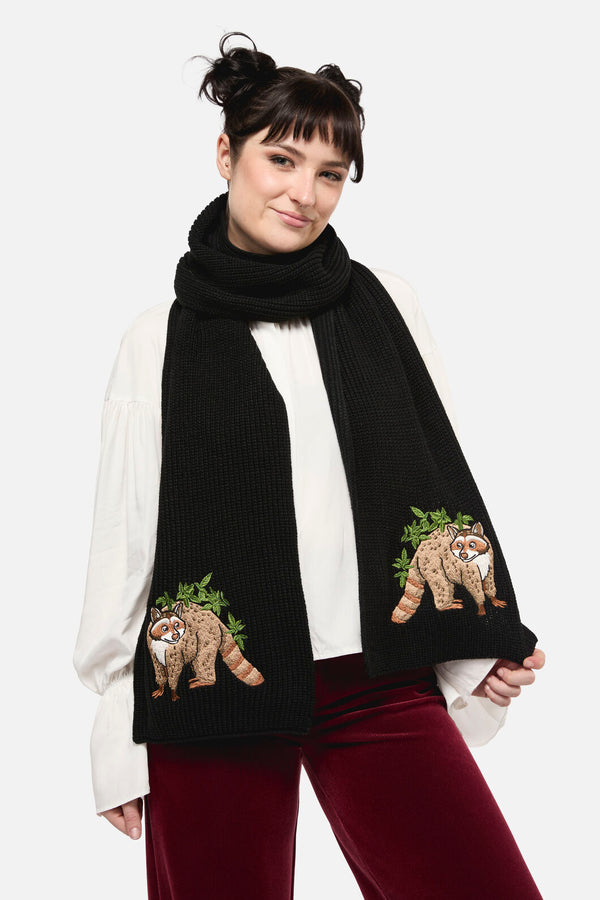 Dangerfield - Haus of Raccoon Knit Scarf - black