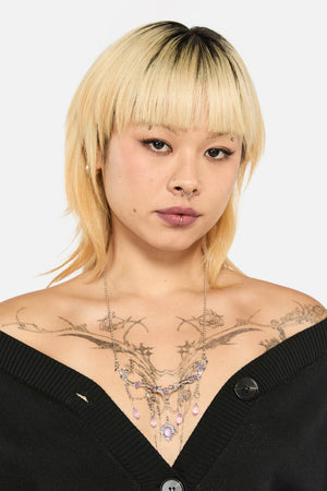 Dangerfield - Lilac Crystal Necklace - silver