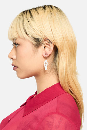 Dangerfield - Coffin Cross Earrings - silver