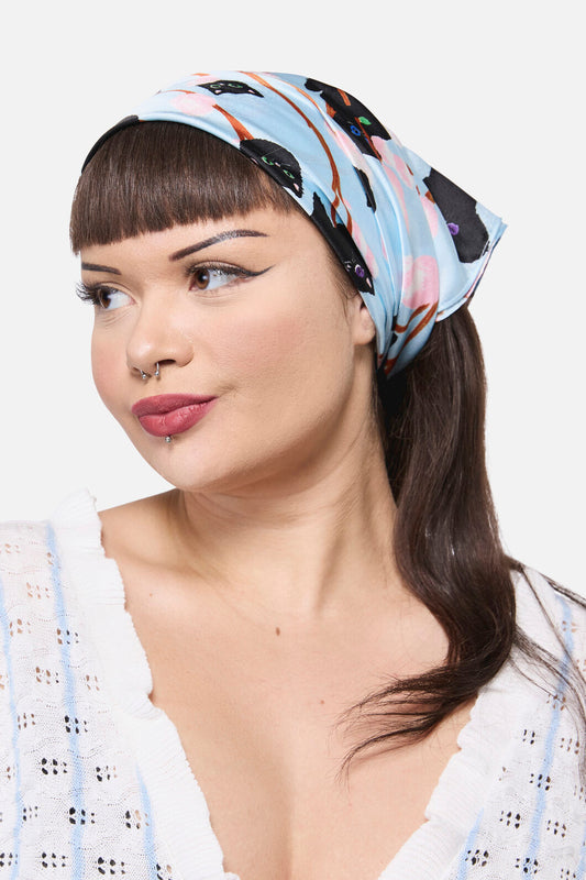 Dangerfield - Pussy Willow Satin Scarf - blue