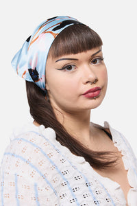 Dangerfield - Pussy Willow Satin Scarf - blue