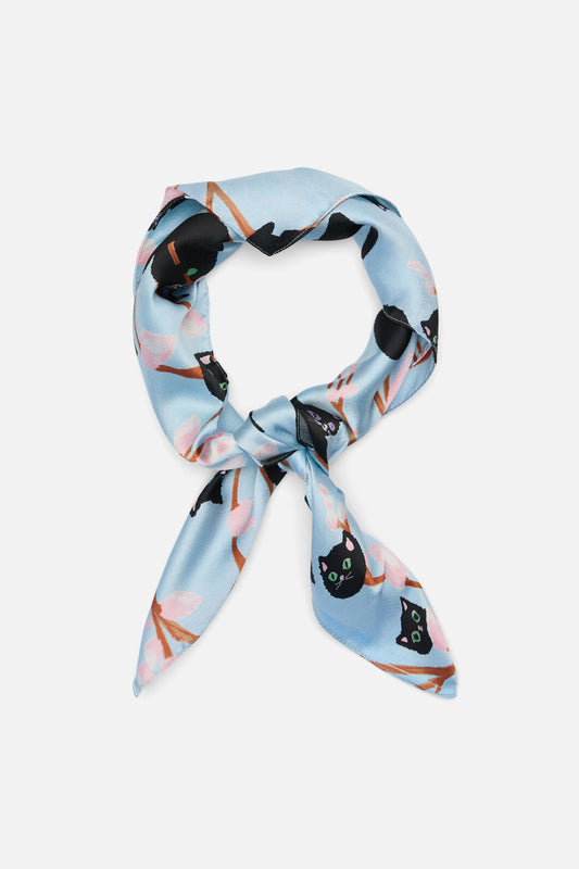 Dangerfield - Pussy Willow Satin Scarf - blue