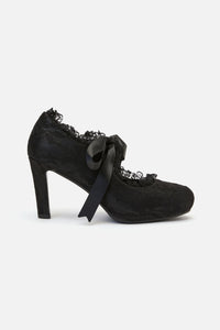 Dangerfield - Lace On Lace Heel - black