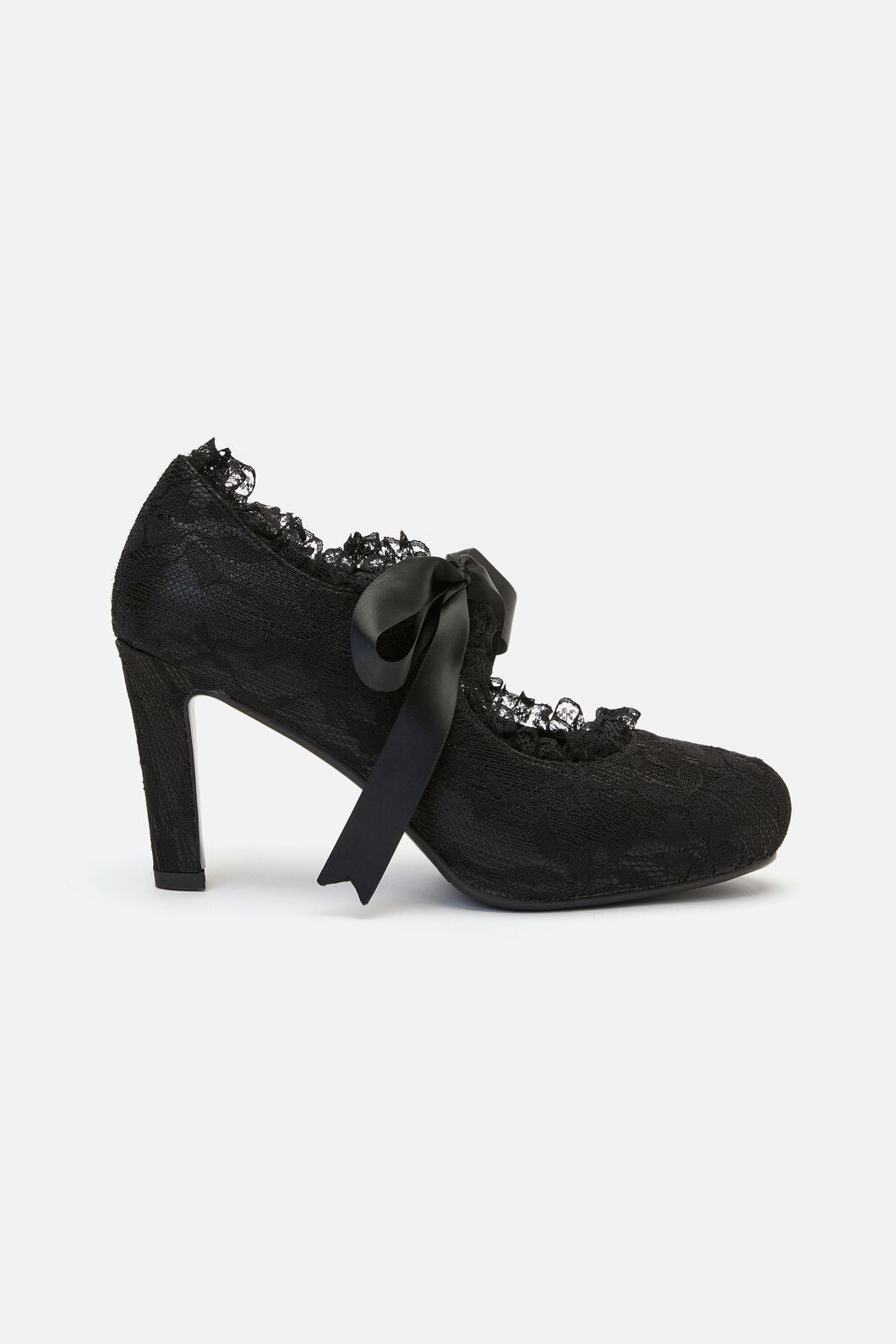 Dangerfield - Lace On Lace Heel - black