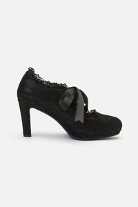 Dangerfield - Lace On Lace Heel - black