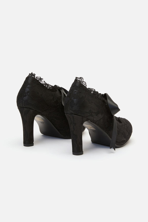 Dangerfield - Lace On Lace Heel - black