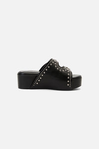 Dangerfield - Stud Buckle Slide Sandals - black