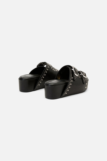 Dangerfield - Stud Buckle Slide Sandals - black