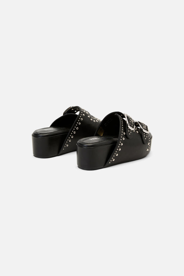 Dangerfield - Stud Buckle Slide Sandals - black