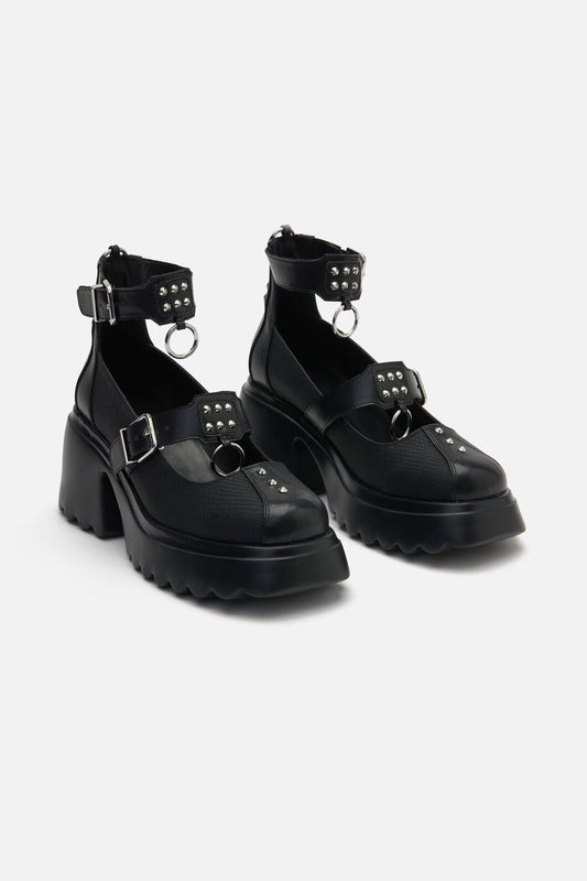 Dangerfield - Spike & Ring Mary Jane - black