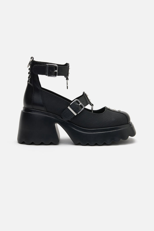 Dangerfield - Spike & Ring Mary Jane - black