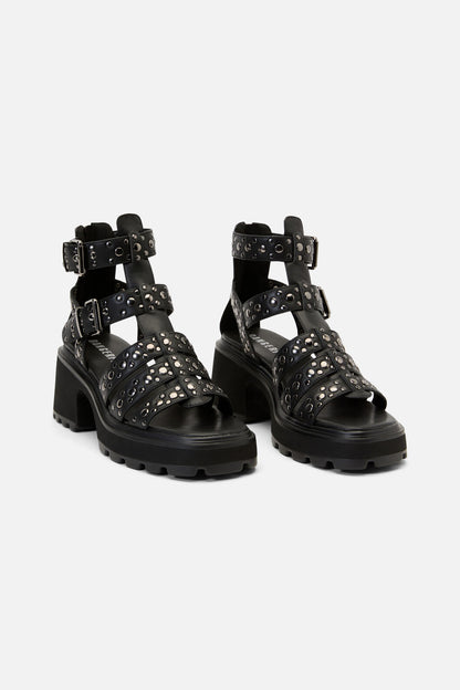 Dangerfield - Studs Strap Platform Sandals - black