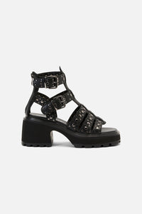 Dangerfield - Studs Strap Platform Sandals - black