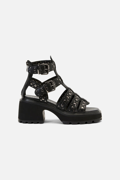 Dangerfield - Studs Strap Platform Sandals - black