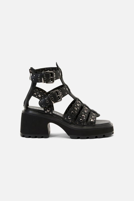 Dangerfield - Studs Strap Platform Sandals - black