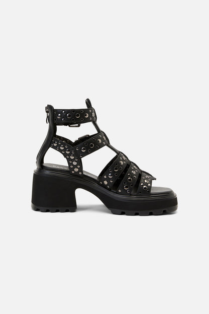 Dangerfield - Studs Strap Platform Sandals - black