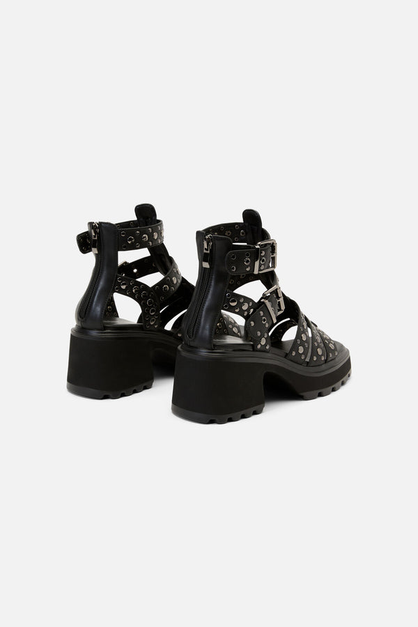 Dangerfield - Studs Strap Platform Sandals - black