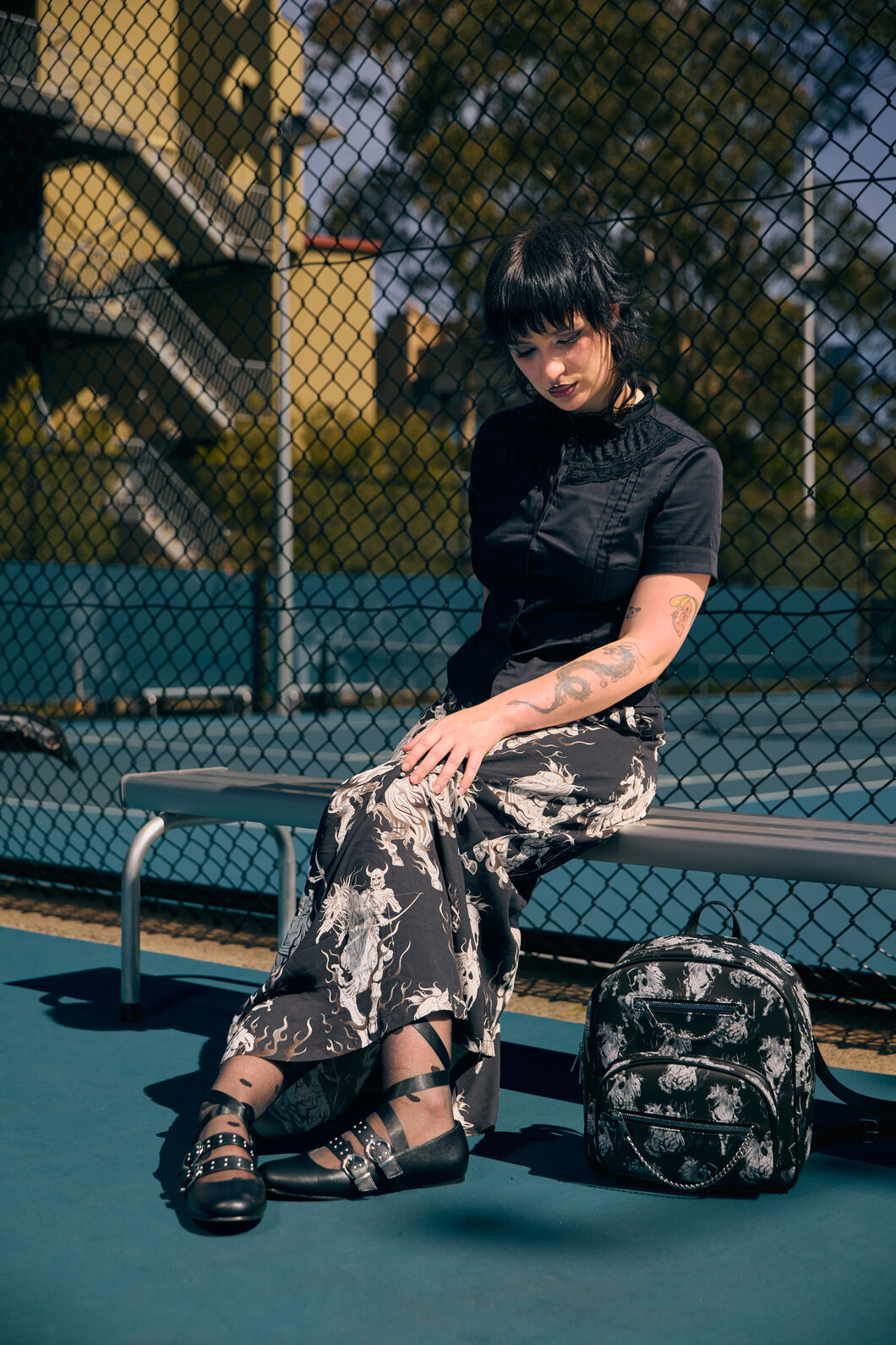 Dangerfield - Removable Tie Stud Ballet Shoe - black