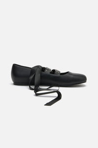 Dangerfield - Removable Tie Stud Ballet Shoe - black