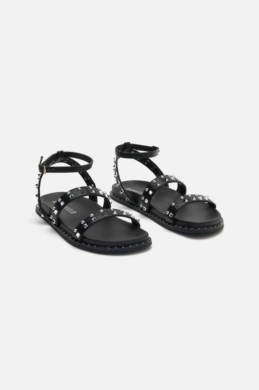Dangerfield - Stud Ankle Strap Sandal - black