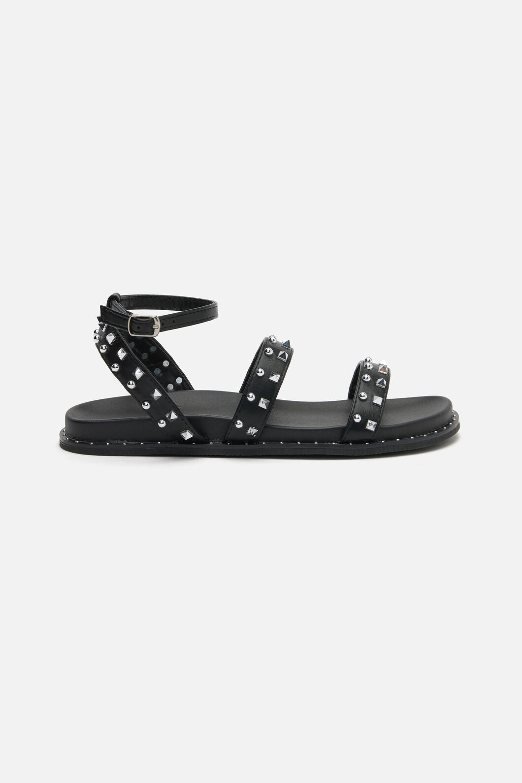 Dangerfield - Stud Ankle Strap Sandal - black