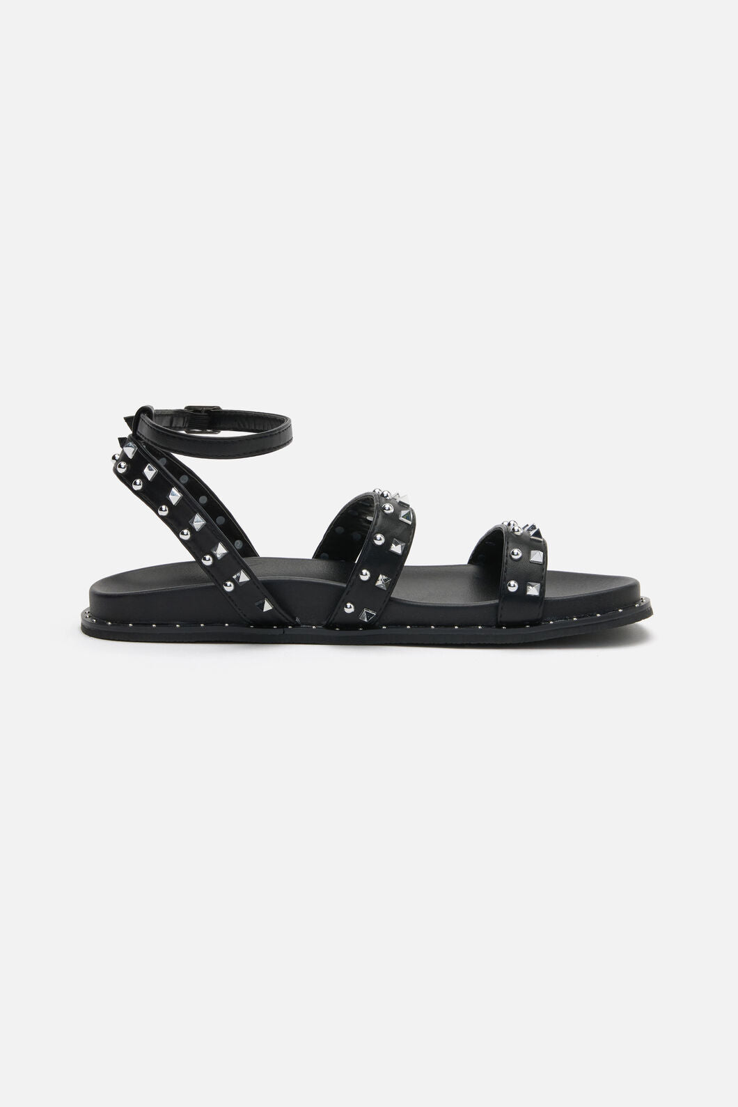 Dangerfield - Stud Ankle Strap Sandal - black