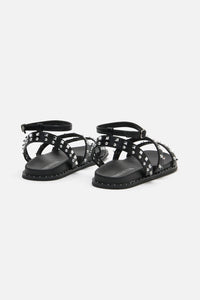 Dangerfield - Stud Ankle Strap Sandal - black
