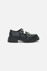 Dangerfield - Loafer Buckle Mary Jane Shoe - black