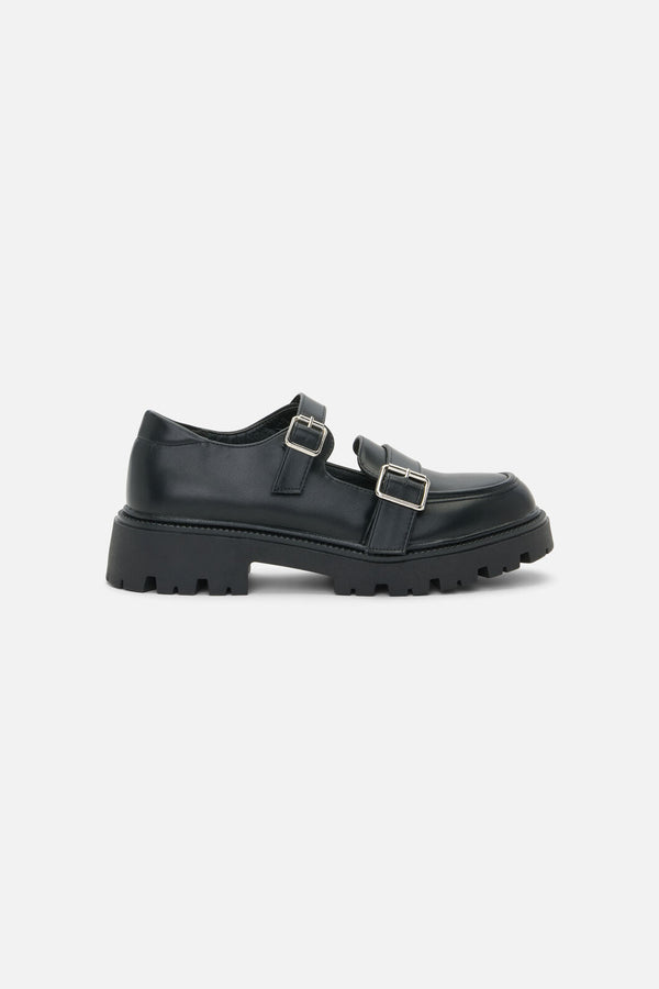 Dangerfield - Loafer Buckle Mary Jane Shoe - black