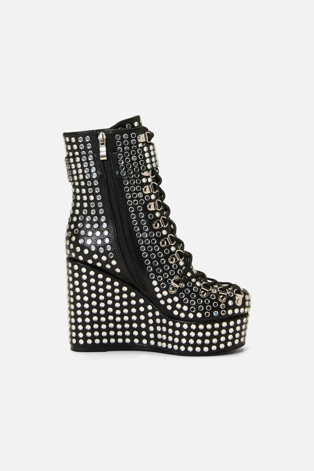 Dangerfield - Mirror Stud Platform Heel - black-silver