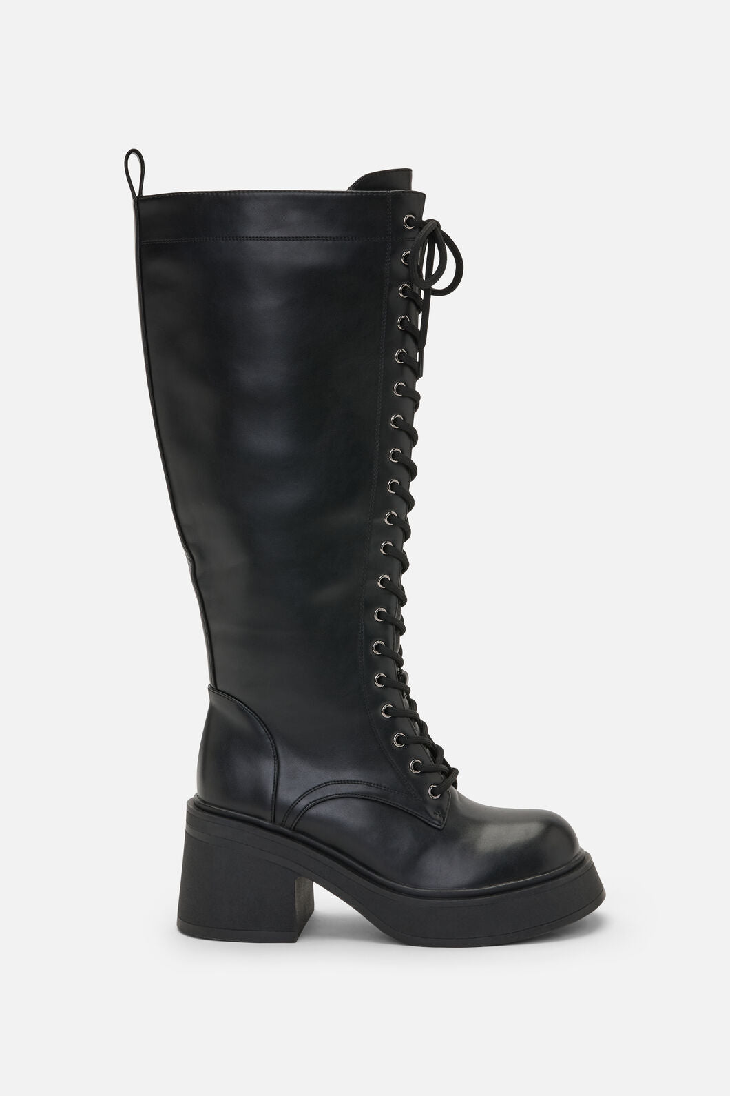 Dangerfield - Knee High Lace Up Boot - black