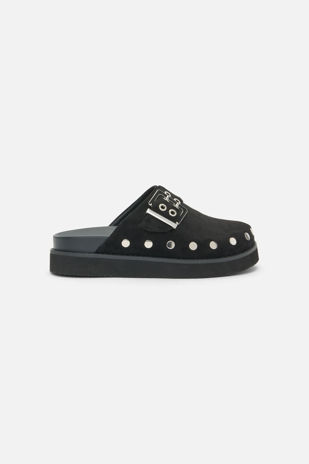 Dangerfield - Stud Faux Suede Slide Shoe - black